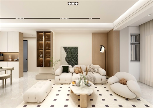 中海·九樾 135平米現(xiàn)代奶油風效果圖