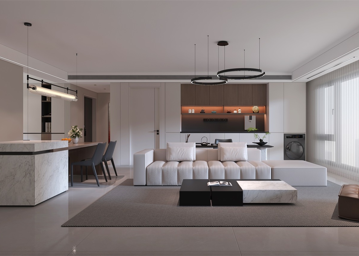 中恒央御143㎡ | 大橫廳+客餐一體+開放書房，他家這通透感絕了！